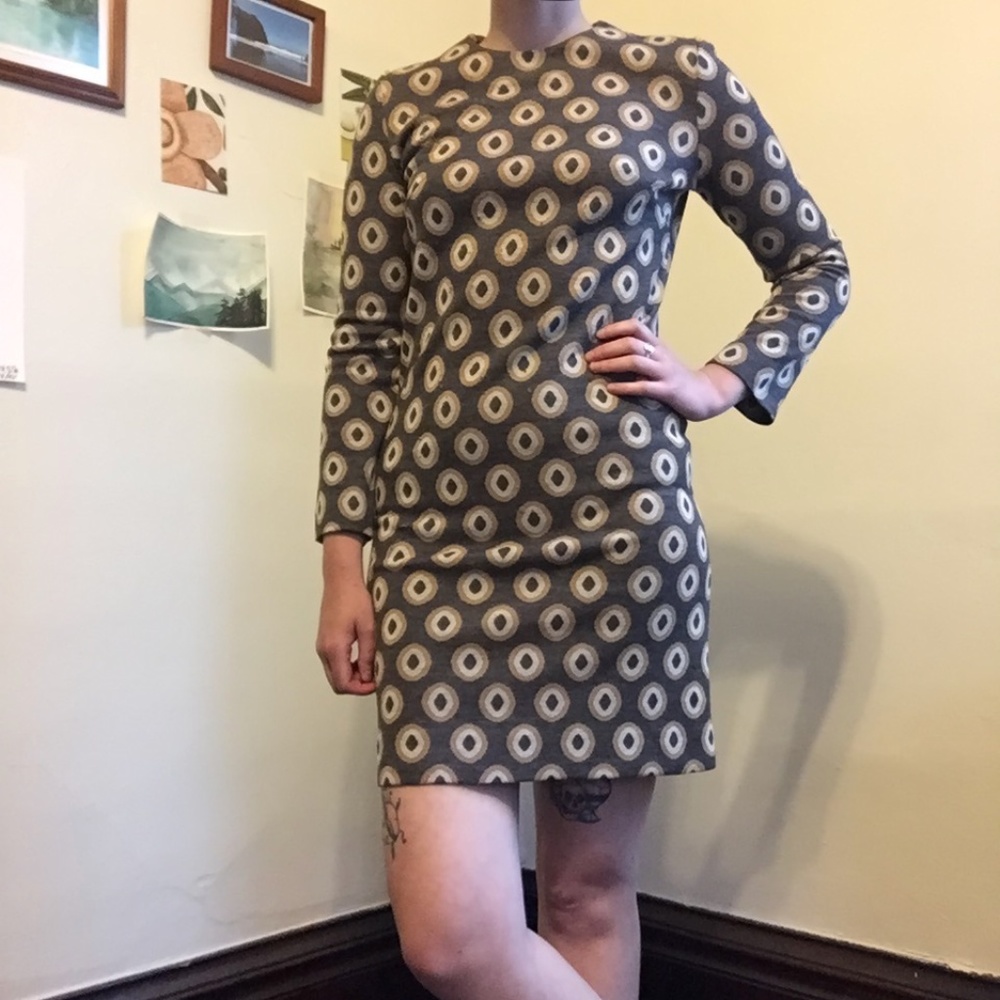Vintage retro Act III wool mini dress longsleeve